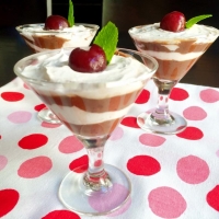 Chocolate Cherry Avocado Mousse with Coconut Whipped Cream - Happy Valentines Day!