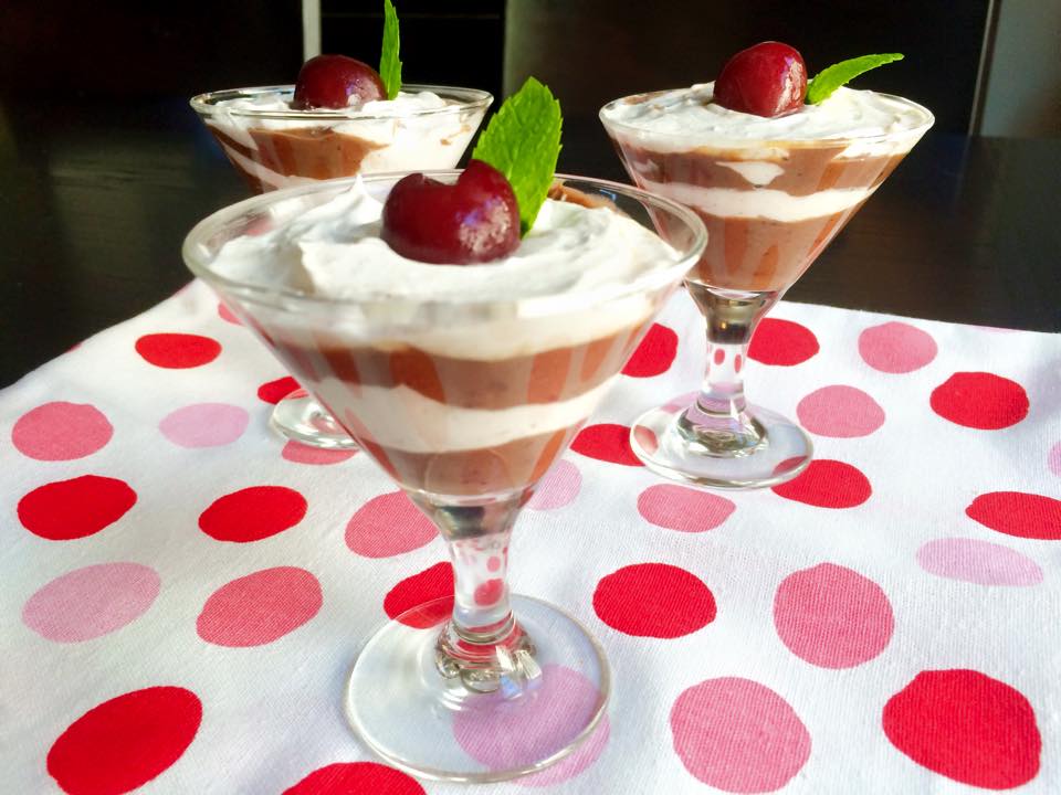 Chocolate Cherry Avocado Mousse with Coconut Whipped Cream – Happy Valentines Day!