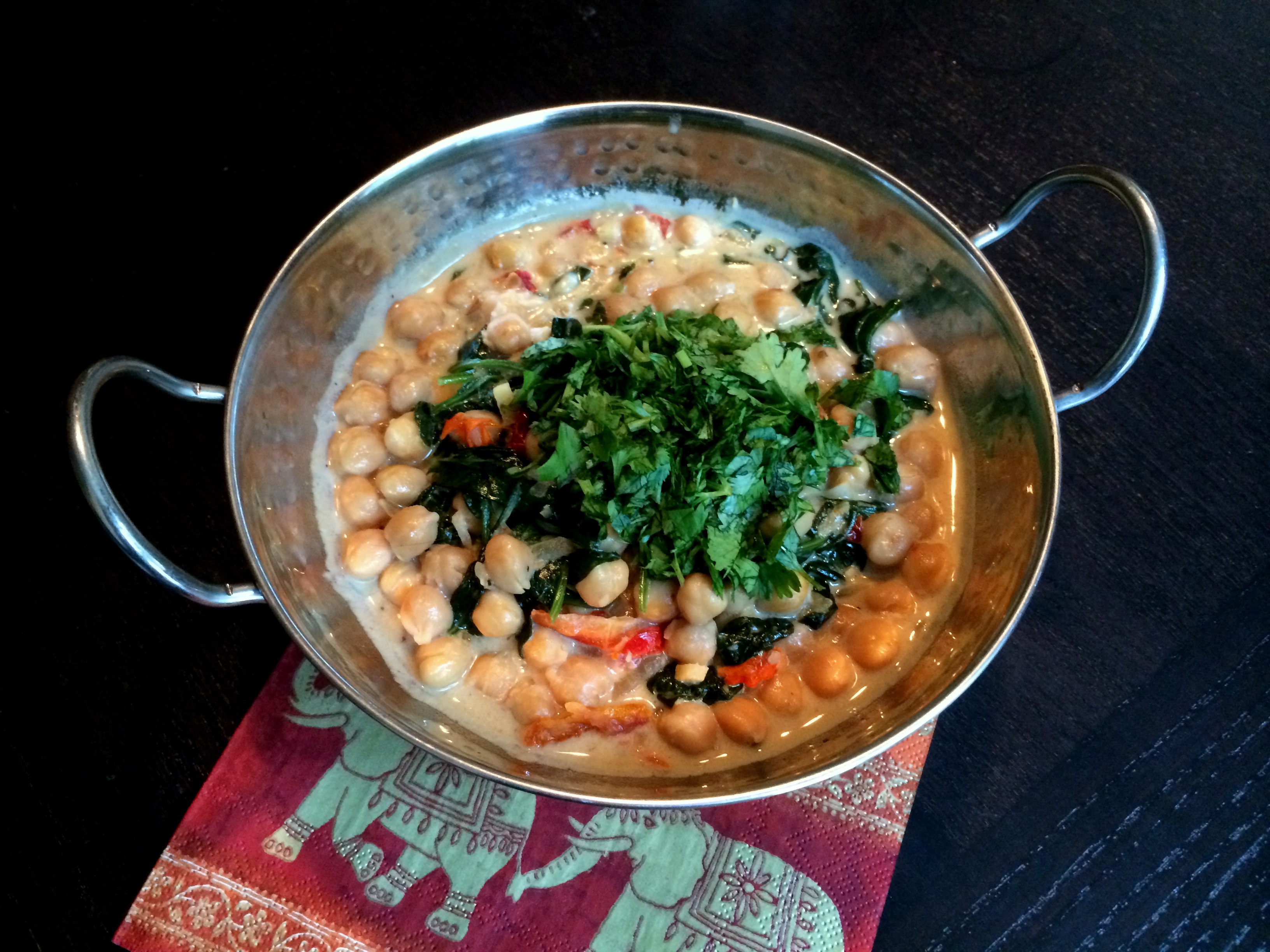 Coconut Braised Chickpeas w/ Spinach