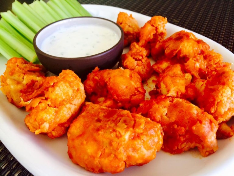 { Vegan} Buffalo Cauliflower “Wings” Sunshine & Kale