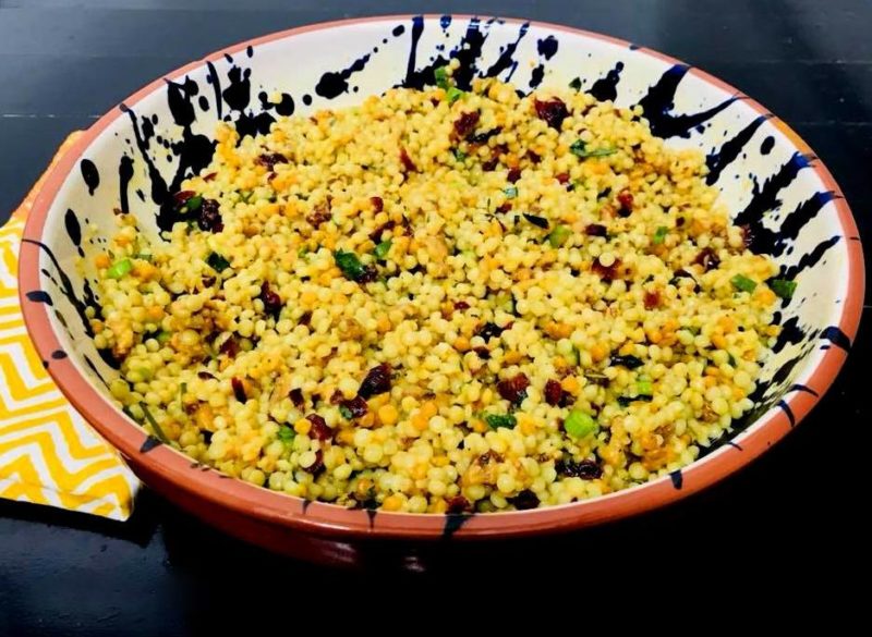 Israeli couscous with Cranberries, Pecans and Mandarin Vinaigrette Sunshine & Kale