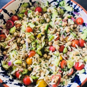 Vegan Mediterranean Orzo Salad